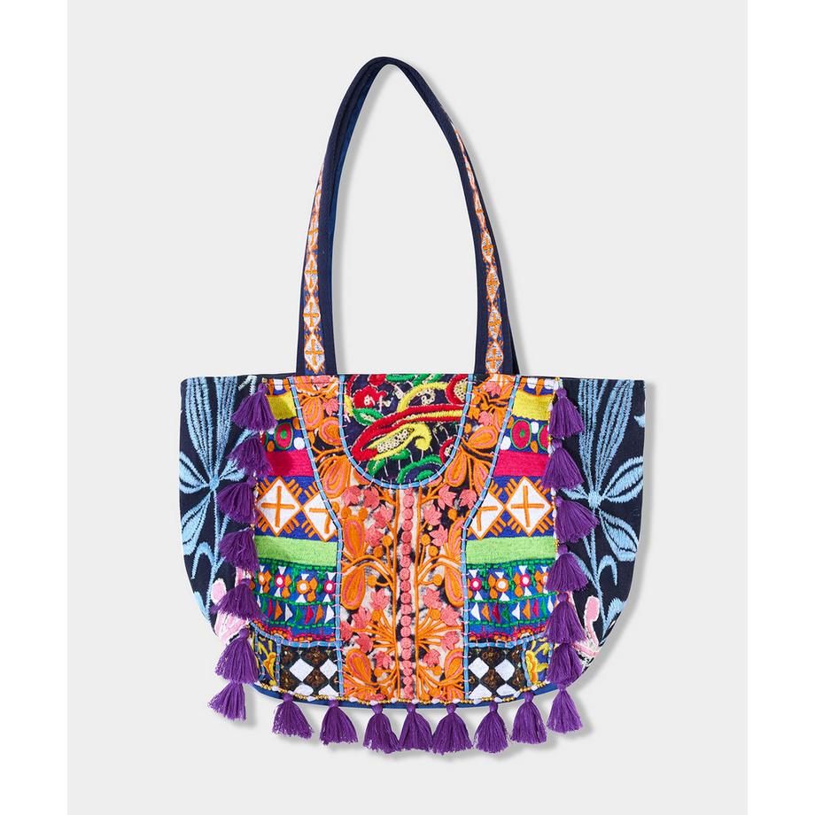 Sac Fourre-Tout Brodé Patchwork