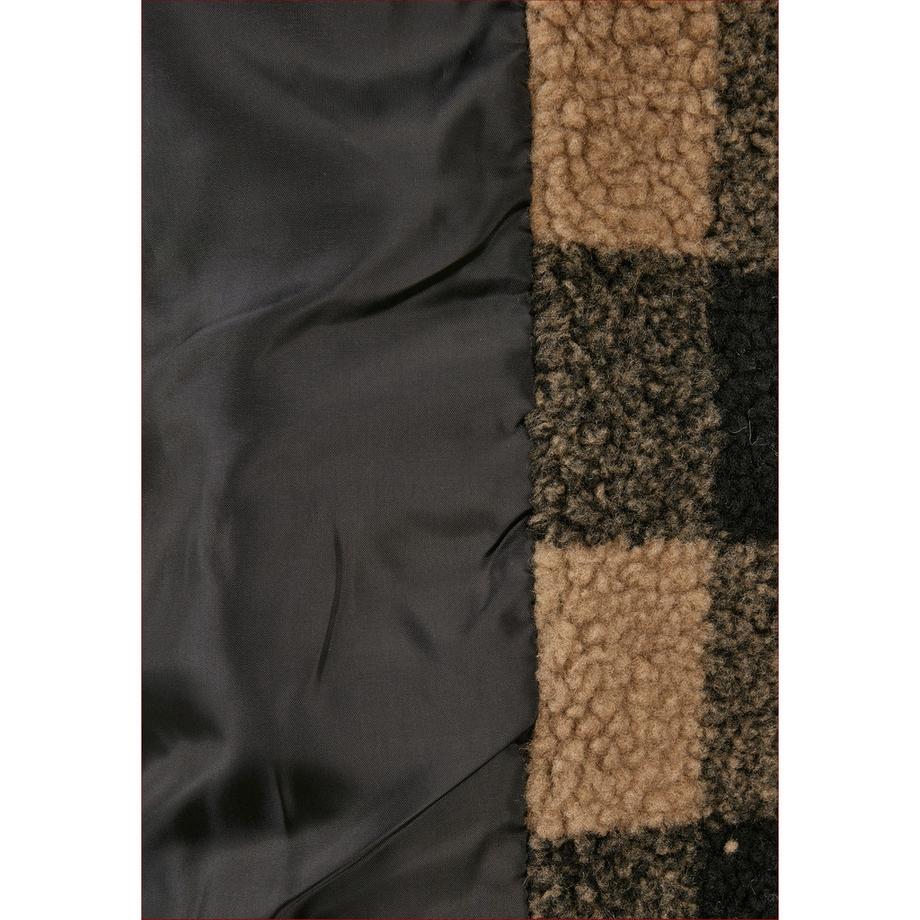URBAN CLASSICS Hooded Oversized Check Sherpa Fleece  