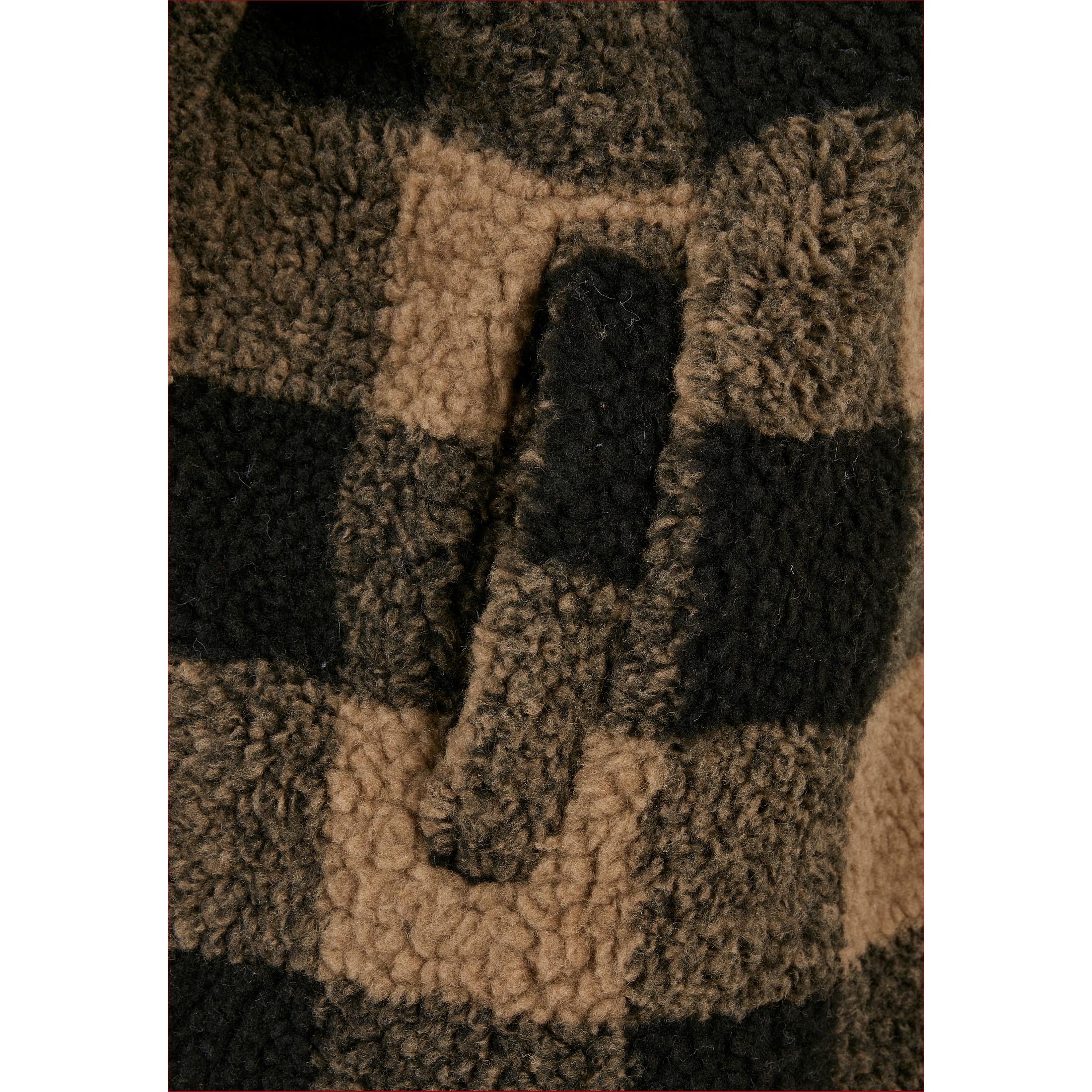 URBAN CLASSICS Hooded Oversized Check Sherpa Fleece  