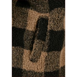 URBAN CLASSICS  pile da hooded oversized check sherpa 