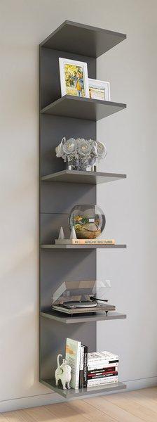 VCM Holzregal hängend | platzsparendes Regal | Maße: H. 180 x B. 35 x T. 30 cm | Elegantes Regal hängend | Aufbewahrungsregal | Bücherregal | Wandboard -  