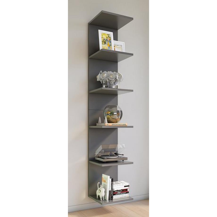 VCM Holzregal hängend | platzsparendes Regal | Maße: H. 180 x B. 35 x T. 30 cm | Elegantes Regal hängend | Aufbewahrungsregal | Bücherregal | Wandboard -  