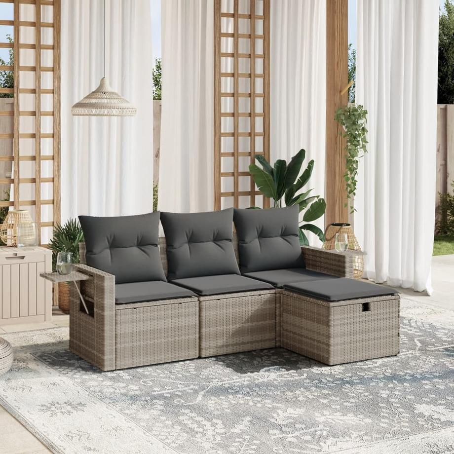 VidaXL set divano da giardino Polirattan  