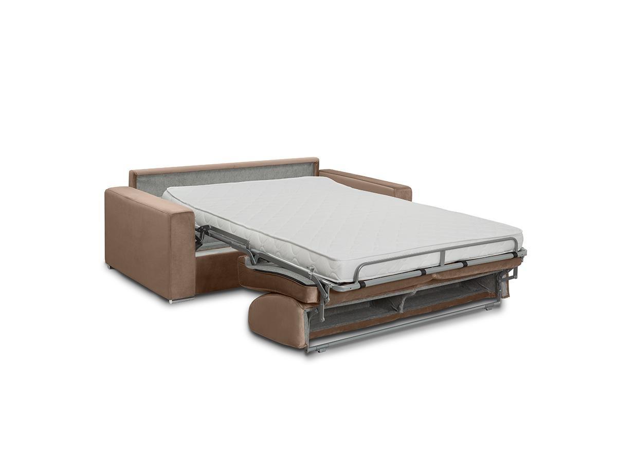 Vente-unique Schlafsofa 4Sitzer Samt CALITO Liegefläche Matratzen  