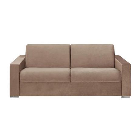 Vente-unique Schlafsofa 4Sitzer Samt CALITO Liegefläche Matratzen  