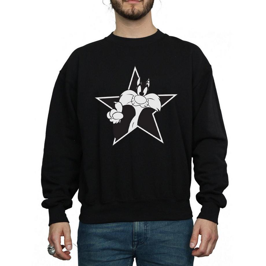 LOONEY TUNES Sylvester the Cat Sweatshirt Étoile  
