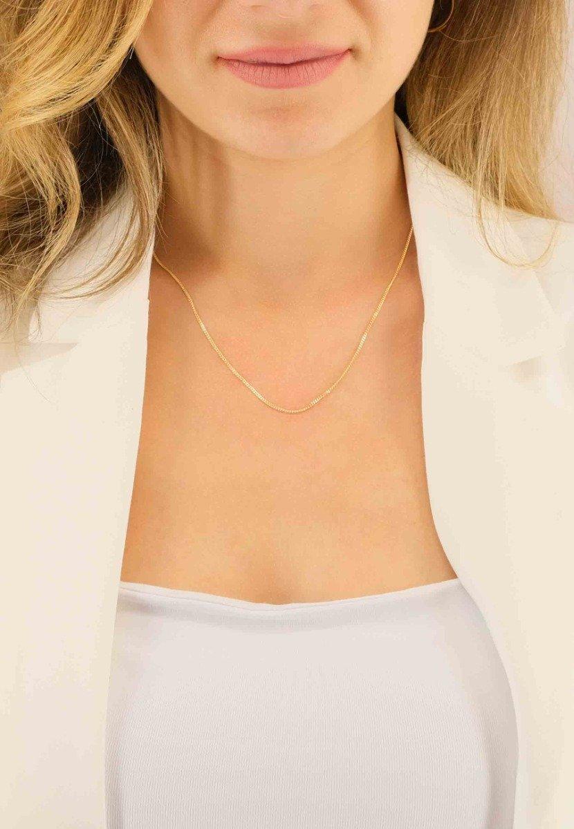 MUAU Schmuck  Collier Panzer Gelbgold 375, 1.4mm, 42cm 