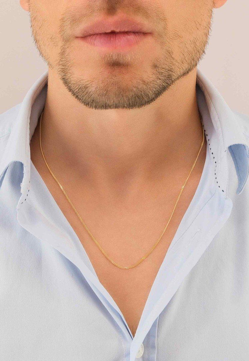 MUAU Schmuck  Collier Panzer Gelbgold 375, 1.4mm, 42cm 