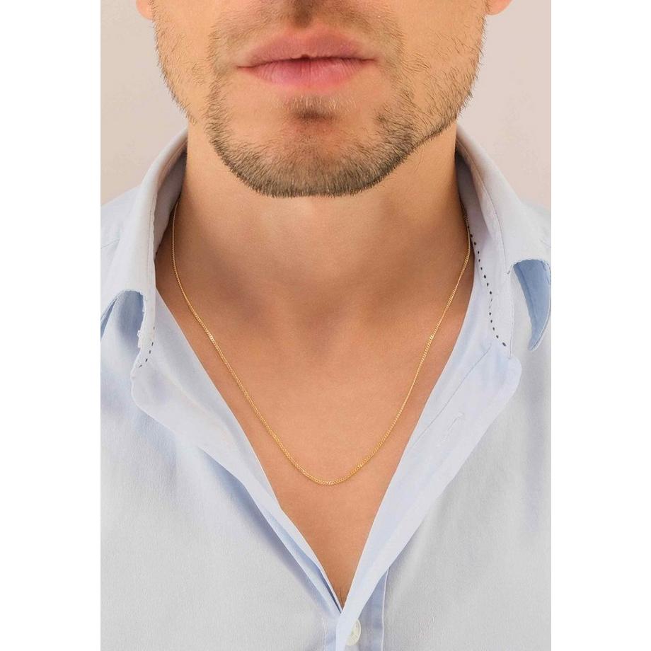 MUAU Schmuck  Collier Panzer Gelbgold 375, 1.4mm, 42cm 