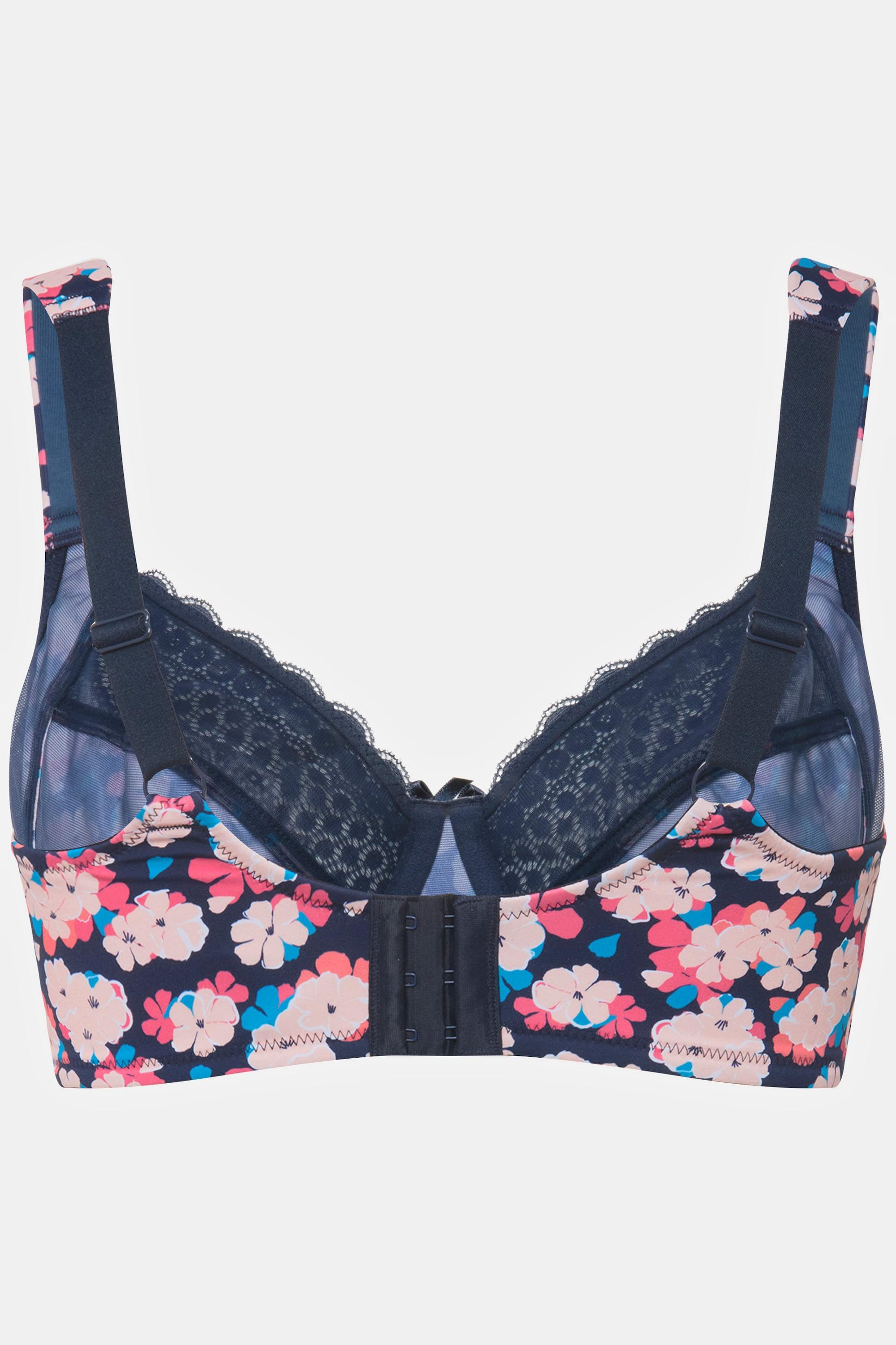 Ulla Popken Reggiseno con ferretto Pizzo Design Floreale Fascia  