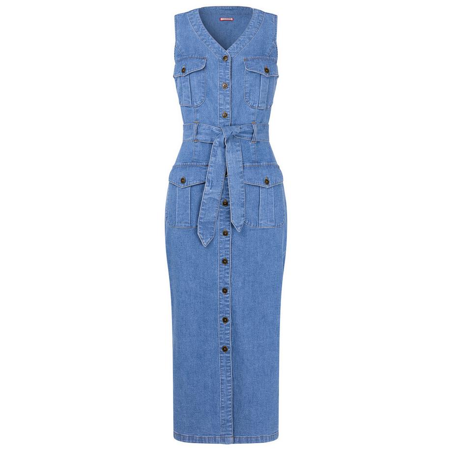 Joe Browns Denim Midikleid mit Knopfleiste und Gürtel  