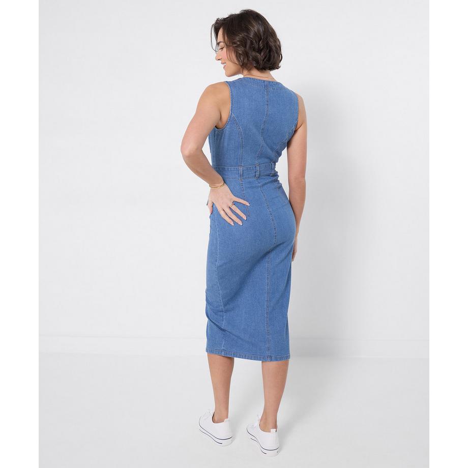 Joe Browns Denim Midikleid mit Knopfleiste und Gürtel  