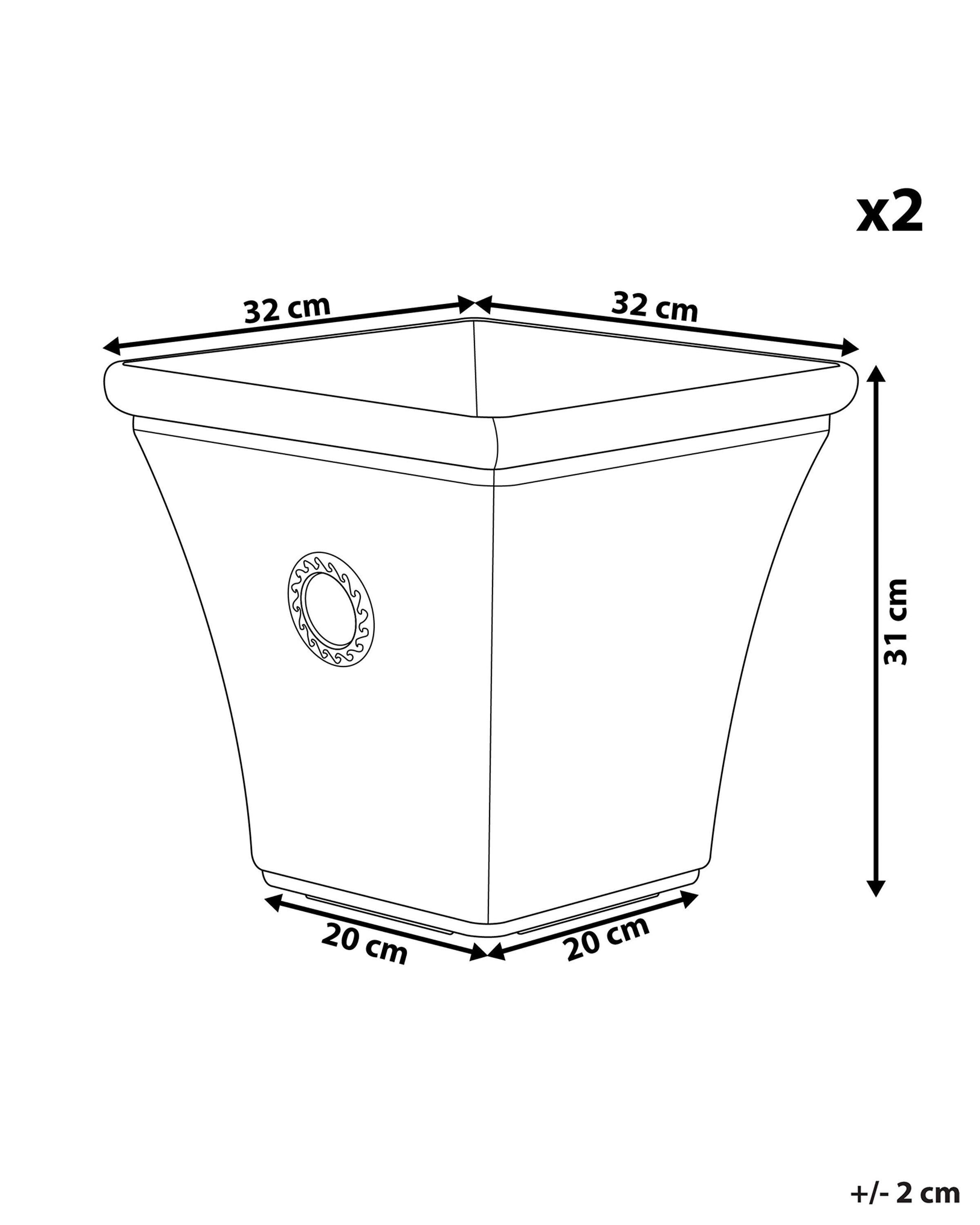 Beliani Set di 2 vasi per piante en Fibra d'argilla Retrò ELATEIA  