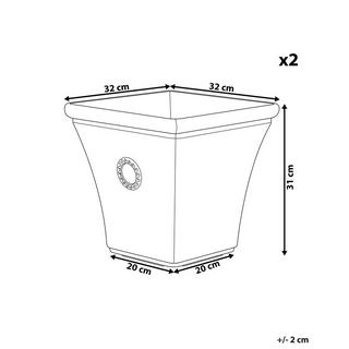 Beliani Set di 2 vasi per piante en Fibra d'argilla Retrò ELATEIA  