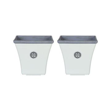 Lot de 2 pots de fleurs en Fibre d'argile Rétro ELATEIA