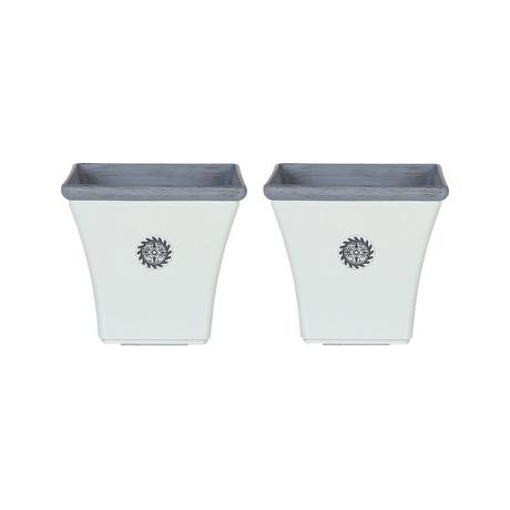 Beliani Set di 2 vasi per piante en Fibra d'argilla Retrò ELATEIA  