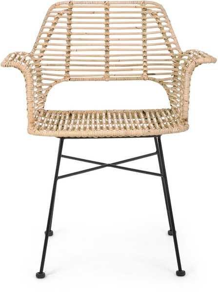 mutoni Chaise de jardin avec accoudoirs Tunas naturel  