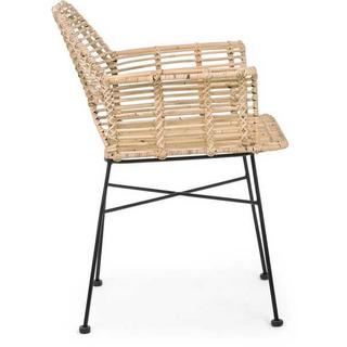 mutoni Chaise de jardin avec accoudoirs Tunas naturel  