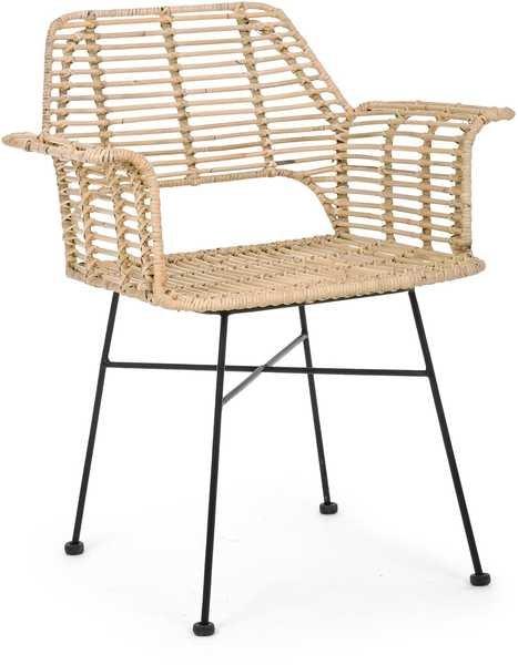 mutoni Chaise de jardin avec accoudoirs Tunas naturel  