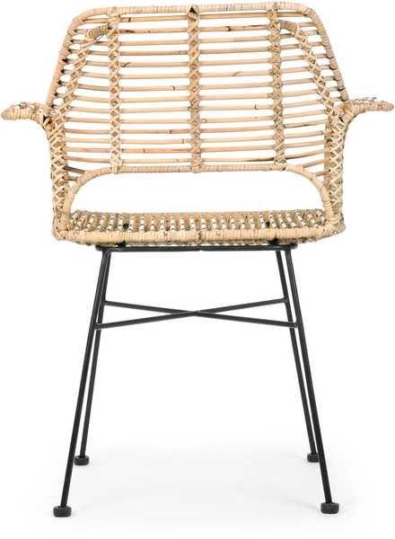 mutoni Chaise de jardin avec accoudoirs Tunas naturel  