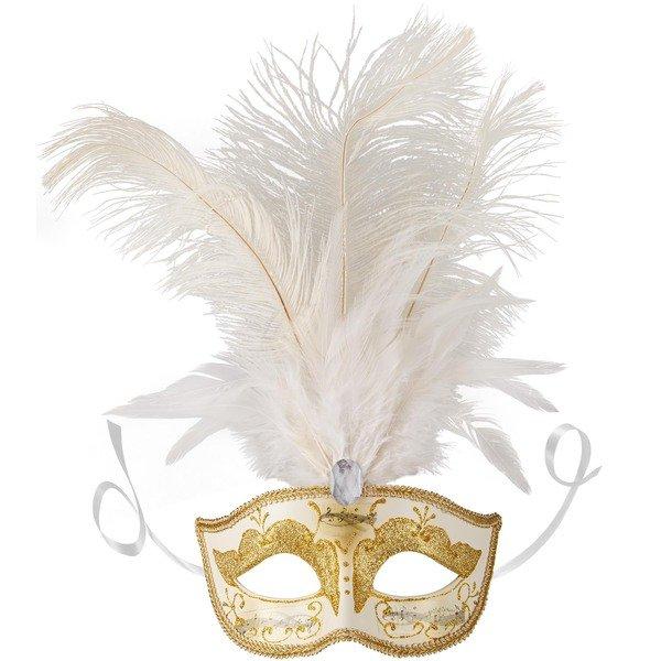 Tectake  Masque vénitien avec plumes 