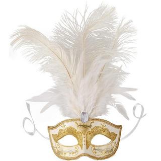 Tectake  Masque vénitien avec plumes 