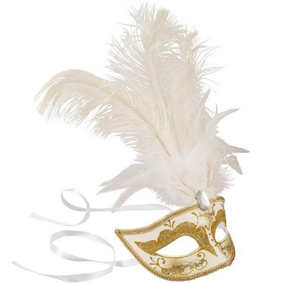 Tectake  Venezianische Maske mit Federn 