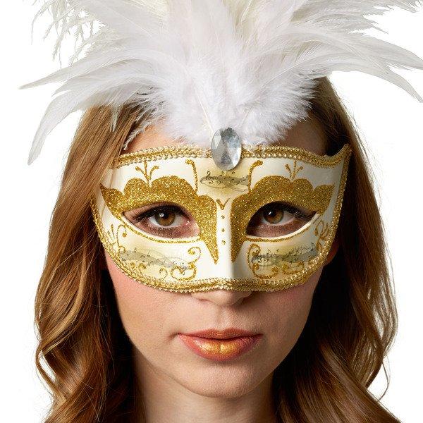 Tectake  Venezianische Maske mit Federn 