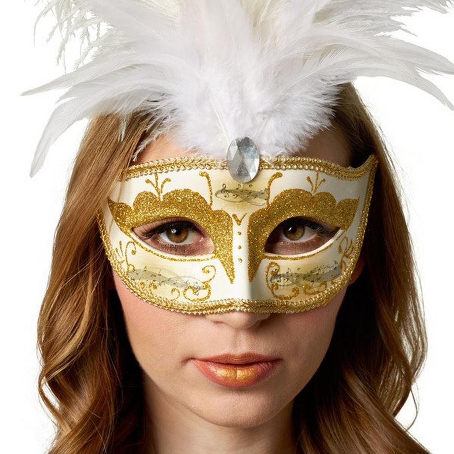 Tectake  Venezianische Maske mit Federn 