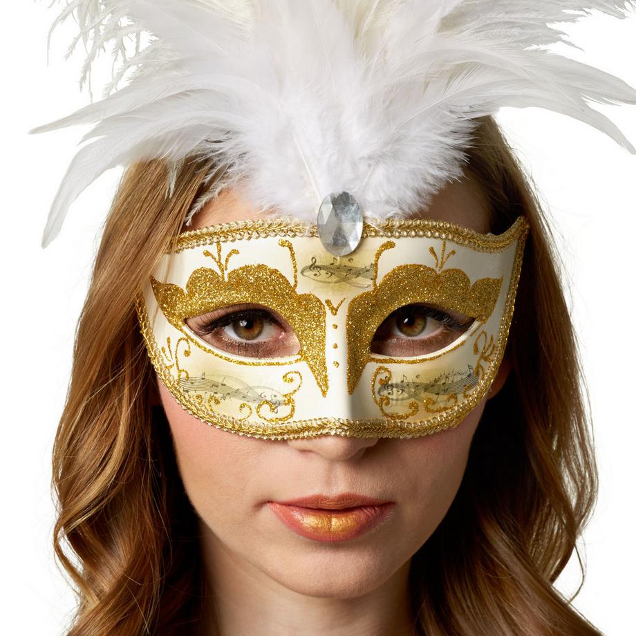 Tectake  Masque vénitien avec plumes 