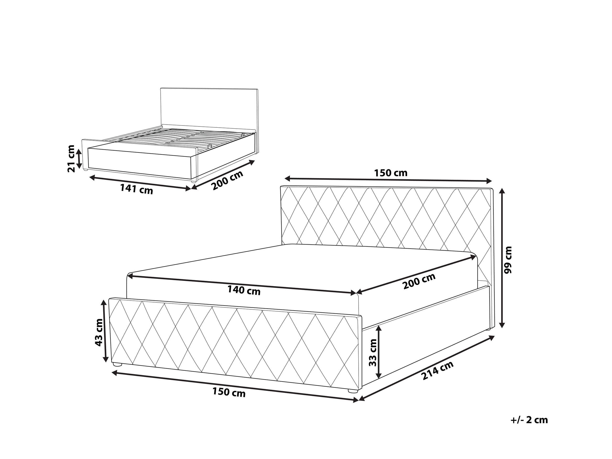 Beliani Bett mit Lattenrost aus Kunstleder Modern ROCHEFORT  