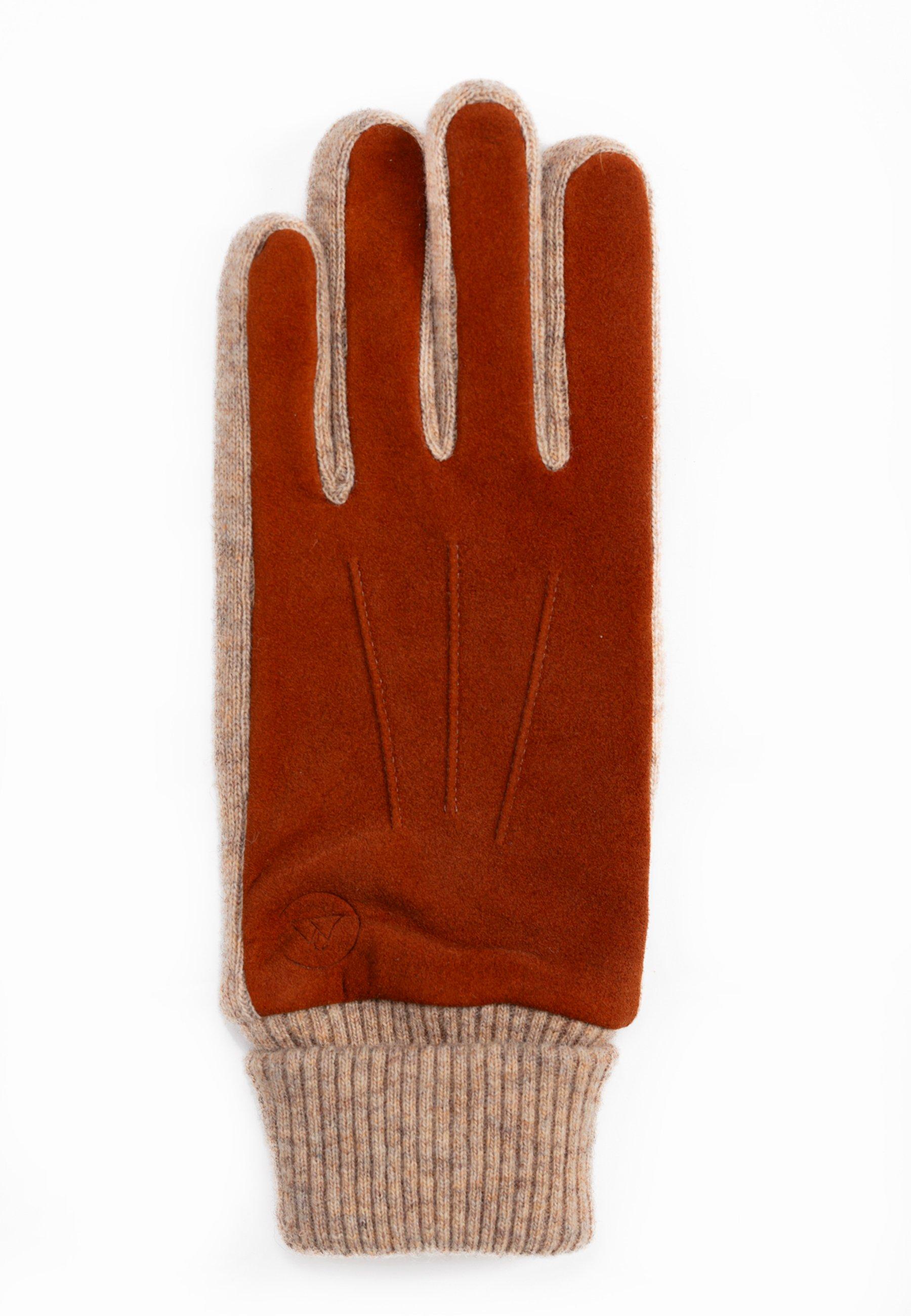 CASH-MERE.CH Gants en daim de chèvre à doublure en cachemire à manchette  