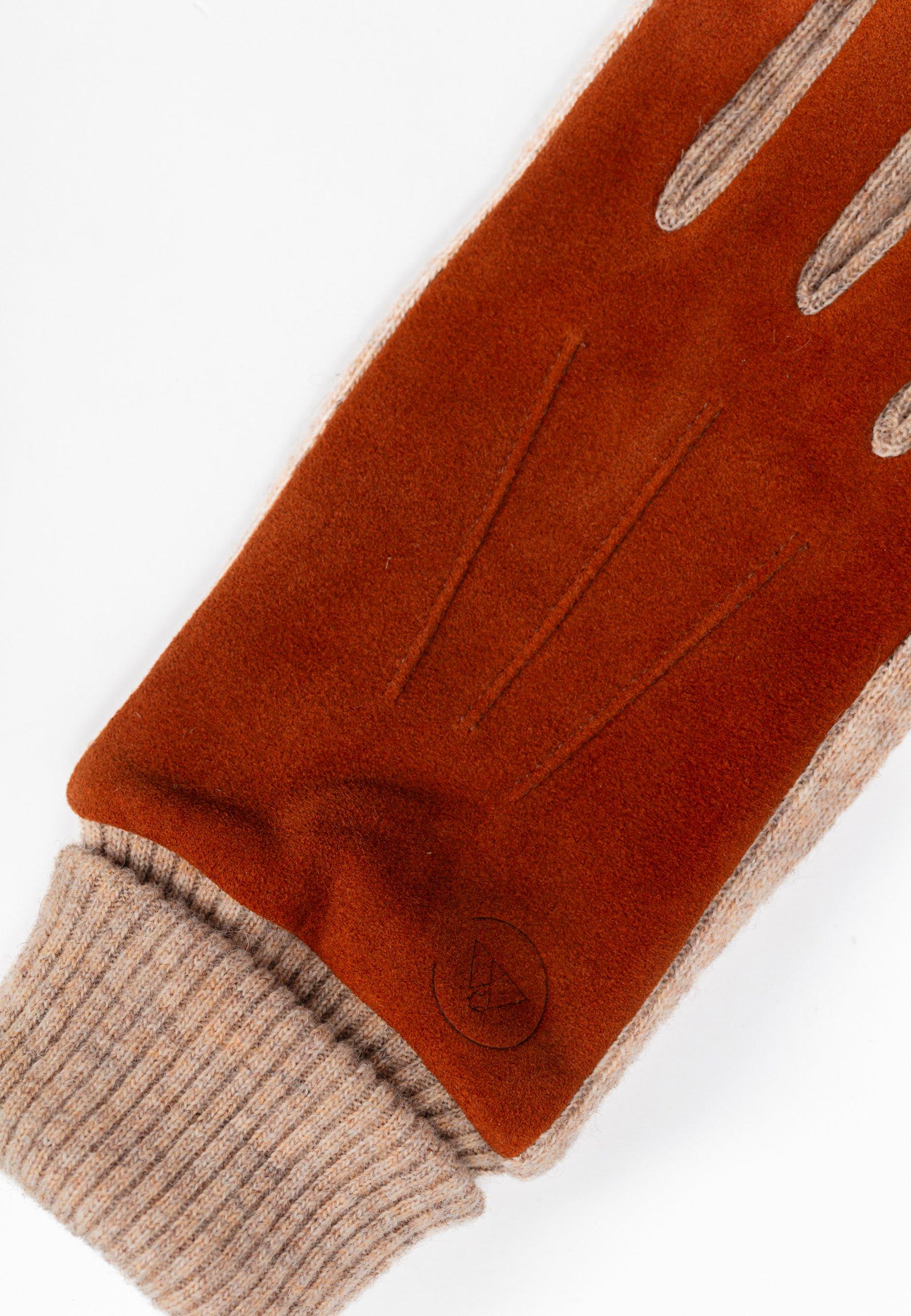 CASH-MERE.CH Gants en daim de chèvre à doublure en cachemire à manchette  