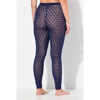 Ulla Popken  Strumpf-Leggings, Mesh, Flock-Punkte 