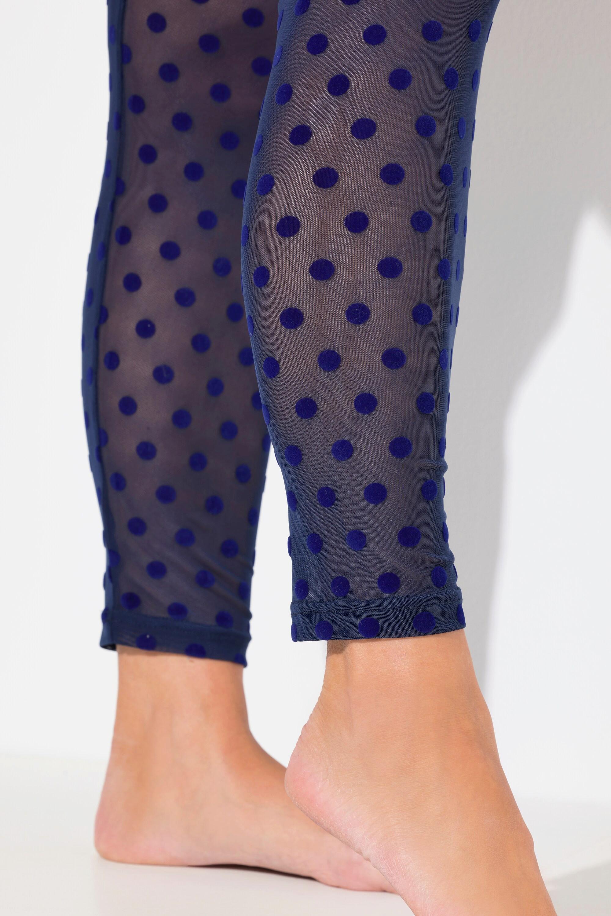 Ulla Popken  Strumpf-Leggings, Mesh, Flock-Punkte 