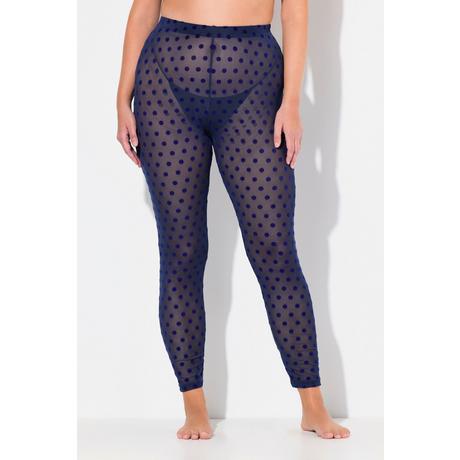 Ulla Popken  Strumpf-Leggings, Mesh, Flock-Punkte 