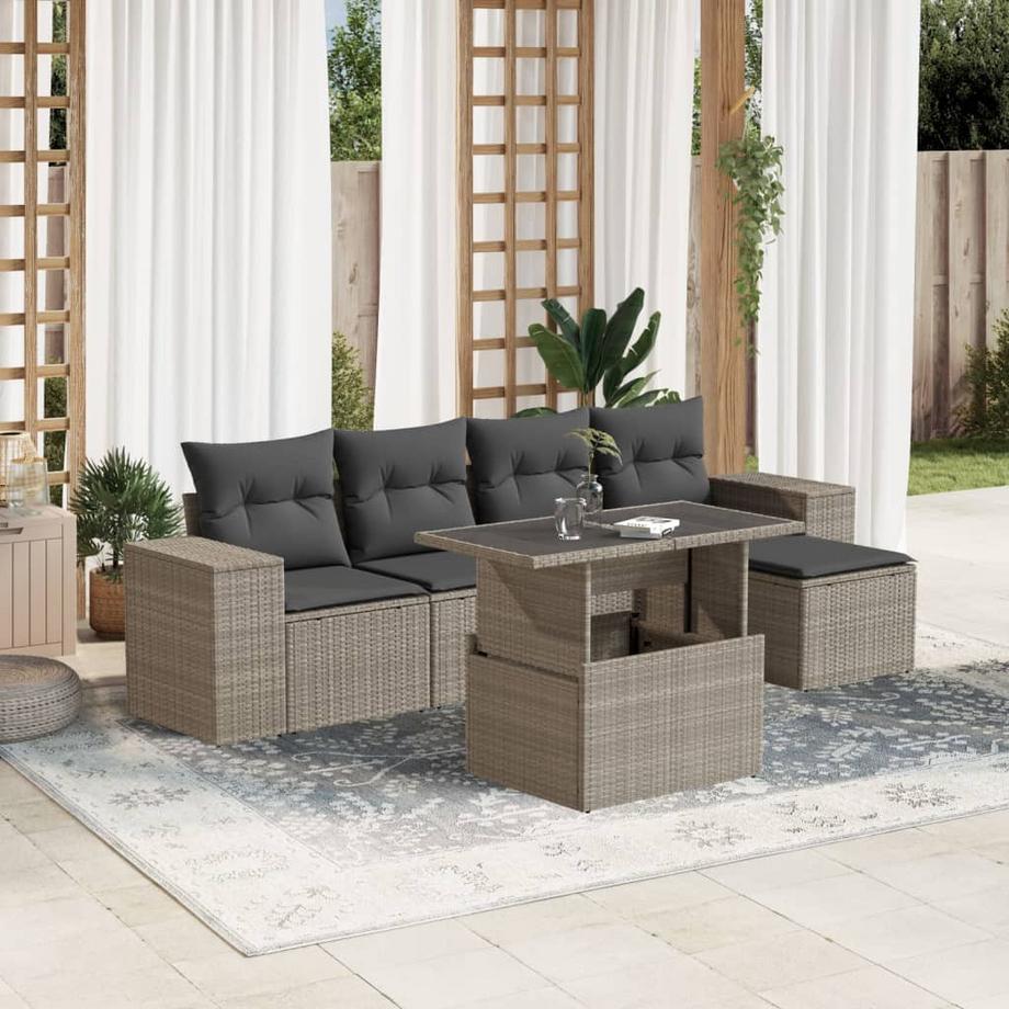 VidaXL Ensemble de canapés de jardin rotin synthétique  