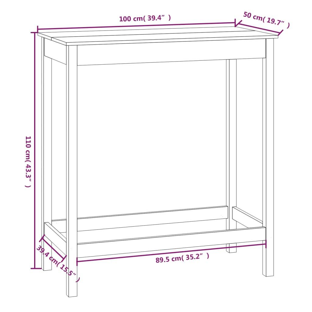 VidaXL Table de bar  