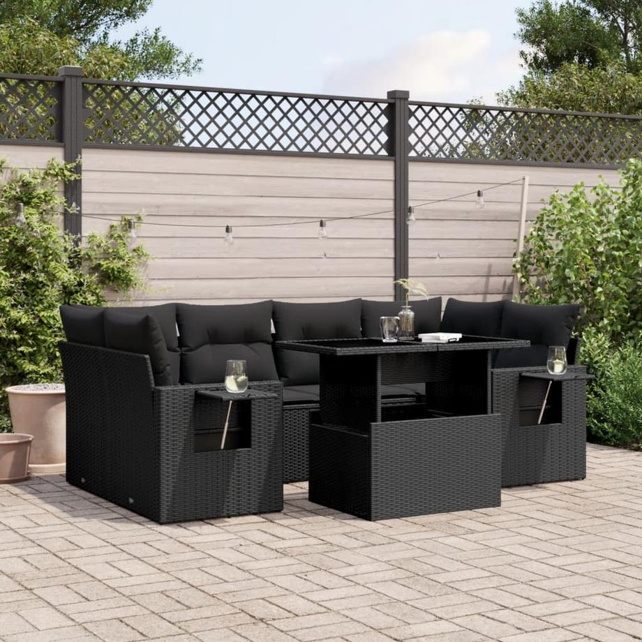 VidaXL Ensemble de canapés de jardin rotin synthétique  
