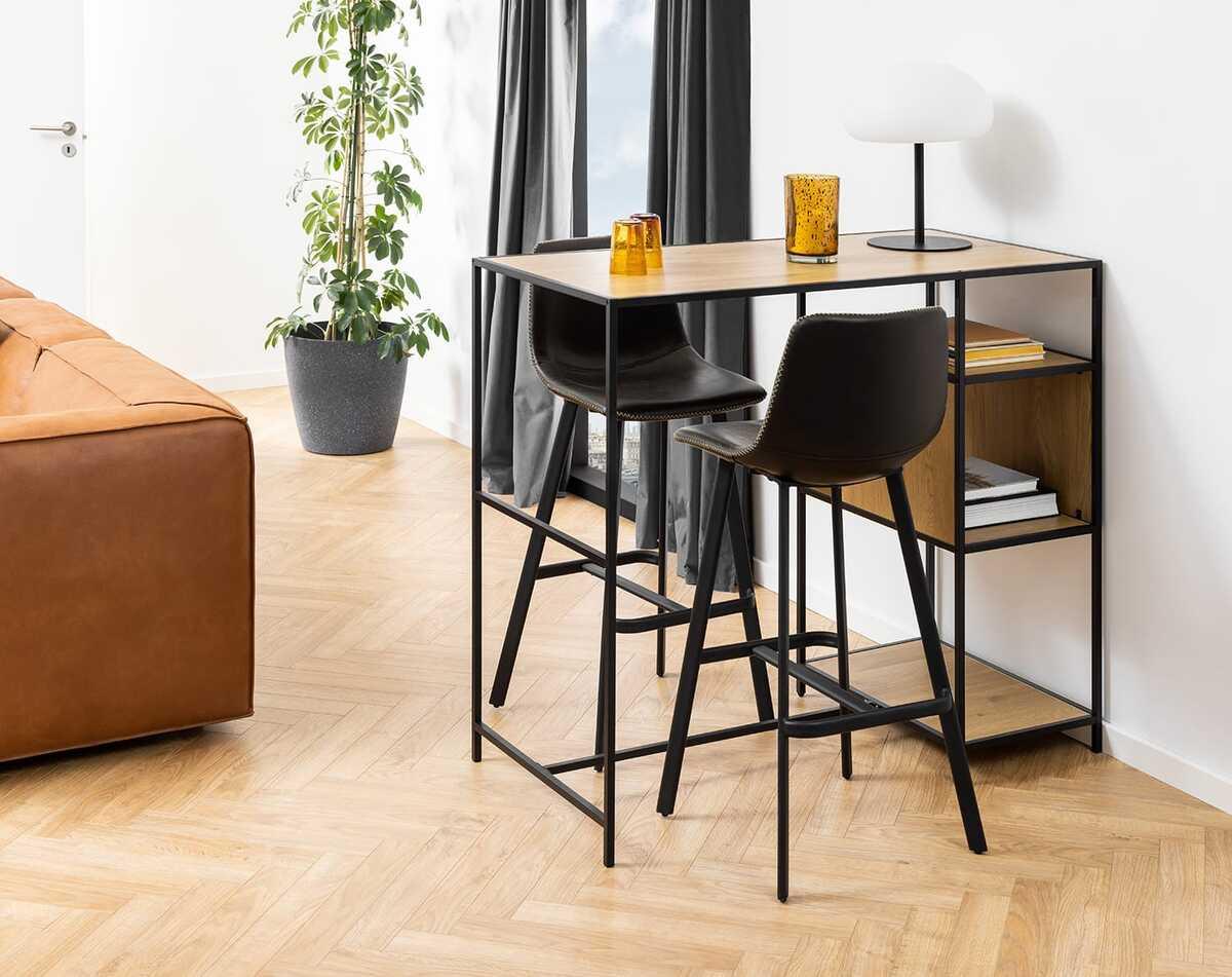 mutoni Tabouret de bar Barnstable noir  