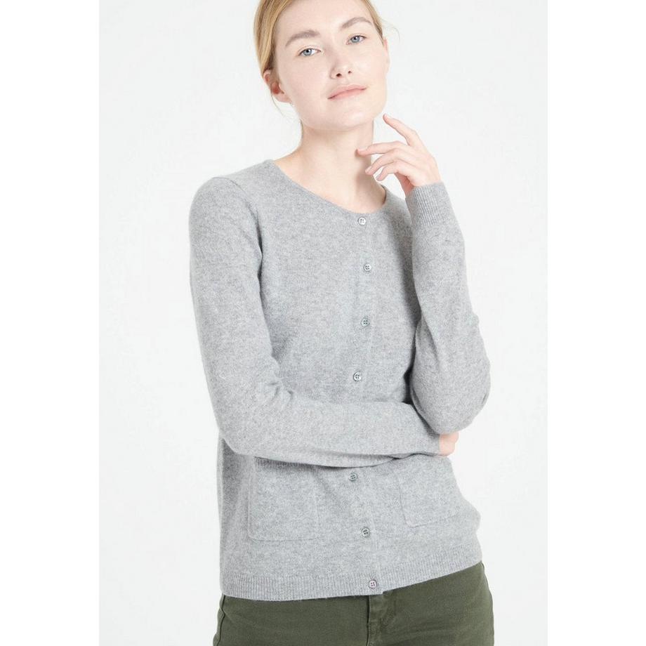 Studio Cashmere8 LILLY 4 Taillierte Strickjacke mit Rundhalsausschnitt  