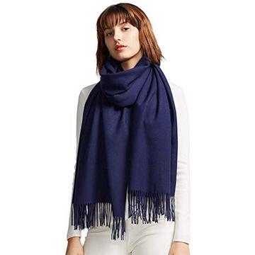 Schal Warm Winter Herbst einfarbig Baumwolle mit Quasten/Ringe, 40+ Farben Solid & Plaid Pashmina