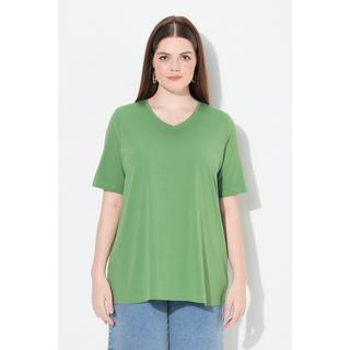 Ulla Popken Lot de 2 T-shirts Col V Manches Courtes Coton Biologique  