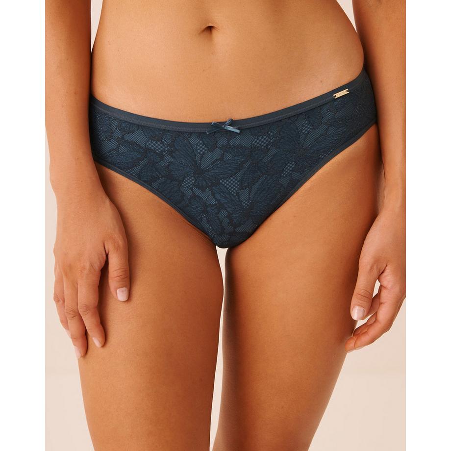 Bikini-Slip aus Mikrofaser und Spitze mit glattem Rücken