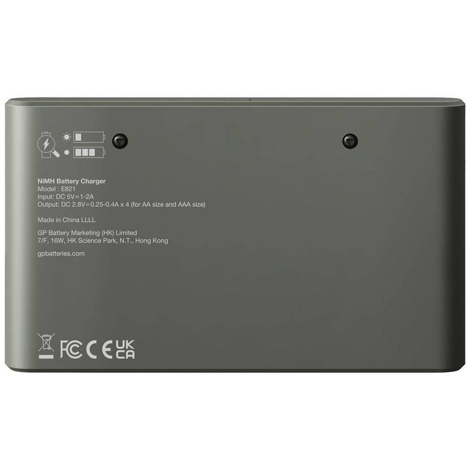 GP Batteries  USB-Modell Ladegerät E821, inkl. 4 x RECYKO AA 2100 mAh und 4 x RECYKO AAA 850 mAh Akkus 