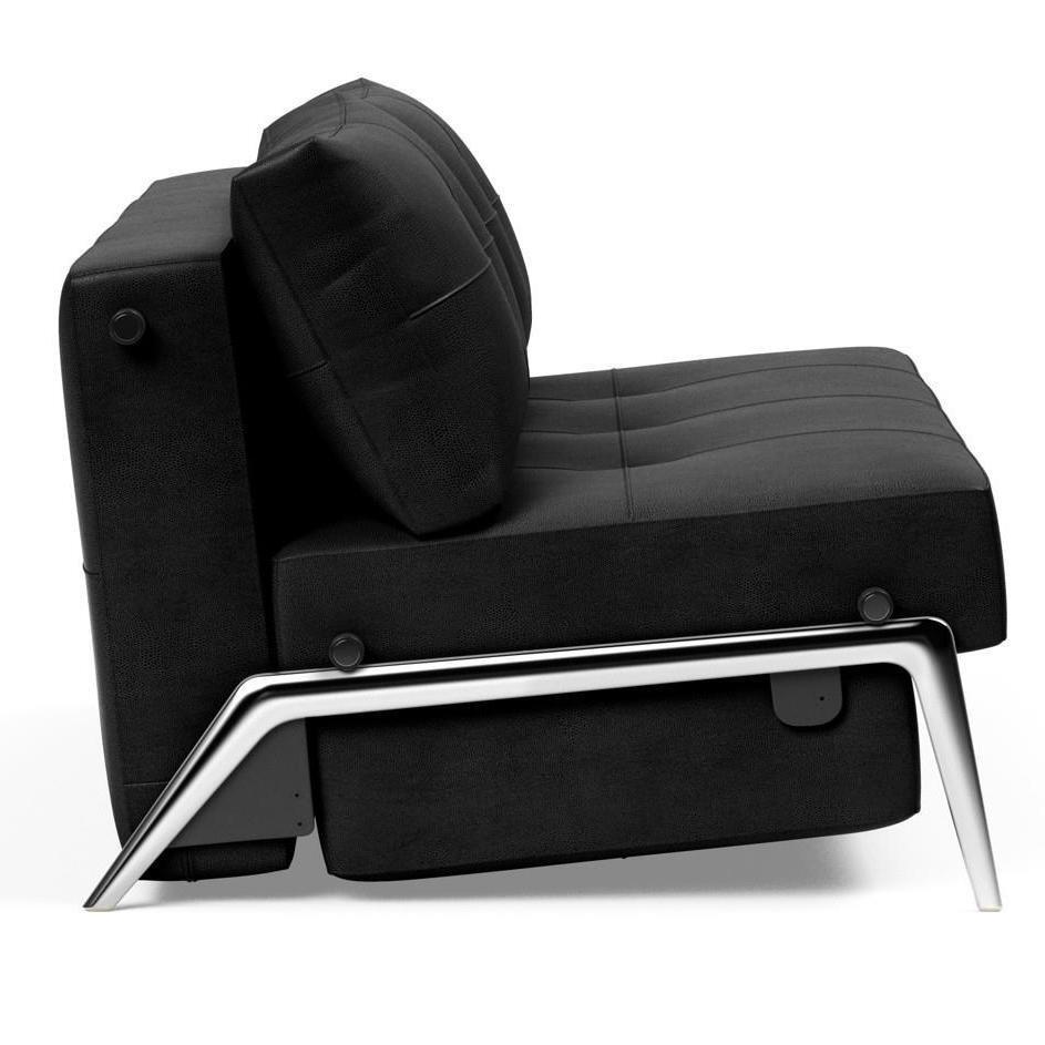 mutoni Divano letto Cubed 140 in alluminio - Nero Faunal  