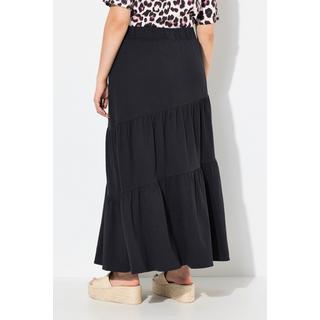 Ulla Popken Maxi Gonna Jersey Balze A Strati Linea A Vita Elastica  