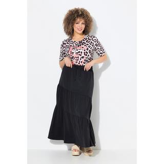 Ulla Popken Maxi Gonna Jersey Balze A Strati Linea A Vita Elastica  