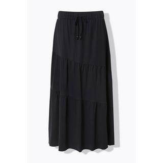 Ulla Popken Maxi Gonna Jersey Balze A Strati Linea A Vita Elastica  