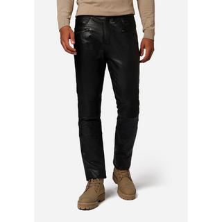 RICANO  Pantalon en cuir pour homme Franklin, dans un style classique à cinq poches avec des applications de motard. 